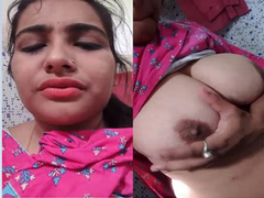 Sexy Indian Girl Play with Her boobs and Cum