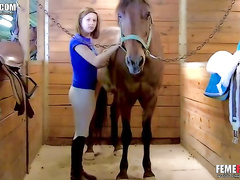 Girl, 19, makes living cleaning horse