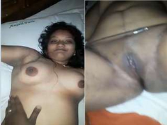 Before a bed time horny Indian man touches his wife's pussy and sexy boobs