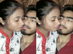Cute Desi starlet is kissed by her bearded hubby in a restaurant XXX style