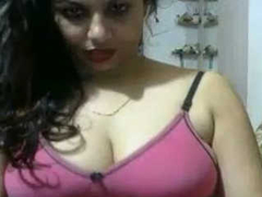 Cam XXX show by a busty Desi brunette that has probably the hottest cleavage