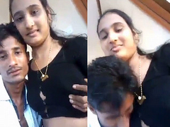 Indian lover groping the tits of his Desi girlfriend as he is filming XXX